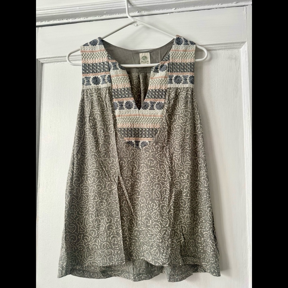 Anthro Tiny Multicolor Embroidered Cotton Modal Blend Tank Size S